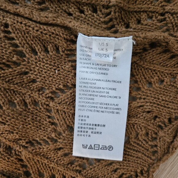 Free People Brown Bari Column Knit High Waisted Crochet Maxi Skirt Womens Small - Picture 2 of 4